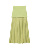 Summer New Undecorated Knitted Vest Knitted Folding Splicing Skirt Set
