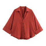 Summer New Mix-Width Wide-Sleeved Shirt 2340712300