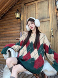 Lazy Wind High-End Sense Christmas Ringge Sweater Woman 2026 New Autumn And Winter Round Collar Cover Outside Wearing Knitted Shirt Top