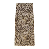 Spring 2025 New Women's Animal Print Pattern Net Tector-Smeared Tsets Half Dress