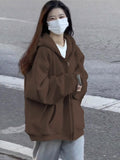 Ins Super Fire Jacket Women Autumn And Winter Oversize Hooded Thin Coat Korean Version Of The Loose Lazy Shirt Top