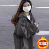 Ins Super Fire Jacket Women Autumn And Winter Oversize Hooded Thin Coat Korean Version Of The Loose Lazy Shirt Top
