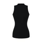 Hottie Fashion High-Collar Knitted Vest 2026 Spring New Slim Slim Net-Sleeve-Less Top