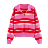 Autumn New Striped POLO Shirt Knitted Knitted Knitted Shirt 5536162