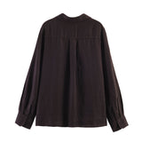 Spring New Pure-Color Pocket-Decorated Casual Shirt 5344010