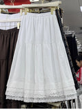 Design Layer Splicing Lace Lace Skirt Dress Half Skirt Women's Autumn And Winter New High-Waisted A-Shaped Skirt