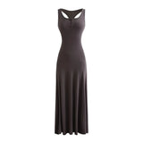 French Hottie Body Type Vest Button Dress Woman Summer Slim Body Elasticity Thin Waist Swing