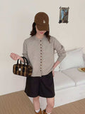 Autumn And Winter New Small Fragrant Wind Collar Showing Thin Soft Long Sleeve Top Casual Set Loose Multi-Buckle Knitting Top Tide