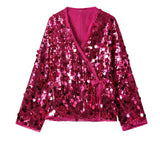 Autumn New Women's Shirt Fashion Solid Color Beads And Uniform V-Neck 3736240