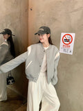Early Autumn Gray Baseball Suit Jacket Women 2026 Spring And Autumn New Burst Small Loose Jacket Early Autumn Short Top