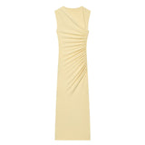 BSK&TRAF Women's Summer 2026 New Fashion Sleeveless Asymmetrical Collared Dress 1026256