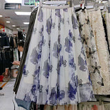 Heavy Industry Multi- Piece Splicing Broken Flower Net Dress Women Long High-Waist A-Character Large-Size Skirt Fairy Dress
