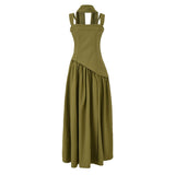 2025 New Women's Fashion Sexy Hottie Hanging Neck Repair Open Dress