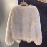 2025 Autumn And Winter New Fur Coat Korean Version Of Leisure Artificial Fur Coat Round Collar Long-Sleeved Loose Coat