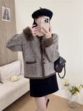 High-End Design Sense Casual Loose Small Fragrant Coat Female Fashion Temperament Round Collar Short Coat Tide