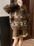 Autumn And Winter New Coloring Knitting Suit Women's College Wind Reduction Thick Sweater Jacket Skirt Two-Piece