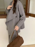 Autumn And Winter Lazy High-End Knitting Suit Women 2025 New Big Lap-Fleet Sweater Coat + Two-Legged Trousers