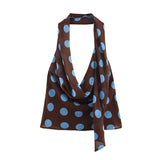 Summer New Thin Scarf Wave Dot Hanging Neck Collar Blouse 3756352 Skirt 6929511