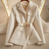 2025 New Waist Suit Jacket Women Casual Fashion Unique Temperament Suit Coat