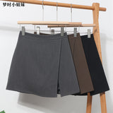 Irregular A-Word Fork High-Waist Skirt Short Skirt Women's Korean Dress Dress Dress 8872