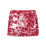 BSK&TRAF Women's Spring 2026 New French Squin Design A-Character High Waist Miniskirt 3920251