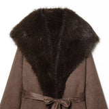 BSK&TRAF Women's Winter 2025 New Artificial Fur Belt Coat 3581240