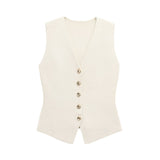 Summer New Undecorated Knitted Vest Knitted Folding Splicing Skirt Set