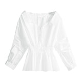 2025 Spring And Autumn New Han Fan Long Sleeve White Shirt Girl Shirt Student Chic T-Shirts
