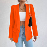 Explosion Women's Casual Fashion Loose Solid Color Temperament Commuting Collar Jacket Suit Spring And Autumn Coat