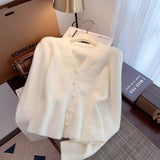 French High-End Temperament V-Neck Sweater Female Spring 2025 Niche Design Fashion Fishtail Skirt Knitting Shirt