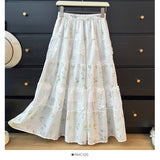 Small Fresh Floral And Snowy Short Skirt Women's Summer New Small Cake Skirt Sweet Anti-Walking Word Half-Body Skirt