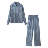 Embroidery Shirt 6786044 Bead Embroidery Trousers 4786059 Set