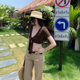 Korean Beautiful Lace Vest Strapped With Open Shirt Two Sets Of Women 2026 New Summer Exquisite Design Feel