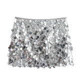 2025 Winter New Sexy A-Shaped Skirt High-Waisted Squine Miniskirt 3920139