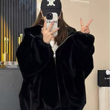 Hairy Hoodie Jacket Women's Autumn And Winter 2026 New Explosive Korean Version Lazy Loose Plus Thick Coat