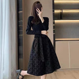 Black Hepburn Dress High-End Women Spring Autumn 2026 New Temperament High-End Waist Thin Black Dress