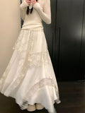 Spring Multi-Shape Heavy Embroidery Lace Yarn Skirt Swung A Word Irregular Design Small Large Dress