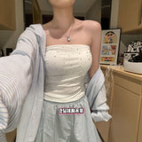 Pure Hot Diamond Smear Sling Sling Sling Vest Women Summer New Sexy Slimming Inside And Outside Wearing A Small Top