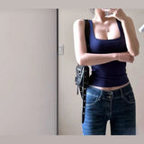 W461, Wide Strap Sling Vest Women Summer Wearing Hottie Slimming Snuffless Fitness