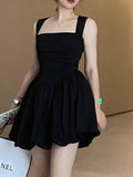 White Sling Dress Fairy Summer Sweet Hot Girl Temperament Dress Waist High Sense Small Fluffy Short Skirt
