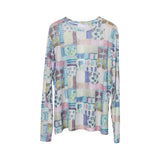 Real Shooting High Value Loose Net Sweater Single Layer Cool Quick Perspective Dyeing Net Yarn Long Sleeve Top 1922