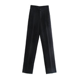 Summer New Straight High-Rise Thin Solid-Colored Slacks 2761048