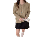 Sweet Bow Knot Hollow Casual Knitted Cardigan Girl New Galow Age Reduction Top