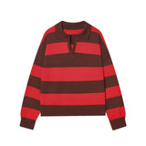 New Casual Loose Striped Knitted POLO Shirt 5536218