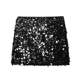 BSK&TRAF Women's Spring 2026 New French Squin Design A-Character High Waist Miniskirt 3920251