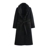 2025 Autumn New Wool Coat Women's Fashion Temperament With Fur Tie 9225147