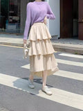 2025 New Cake Skirt Irregular Skirt Spring And Autumn High Waist Long Thin 100 Folded Skirt