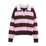 Autumn New Striped POLO Shirt Knitted Knitted Knitted Shirt 5536162