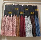 Lace Splicing 100 Folded Skirt French Style Color Hanging Long Skirt