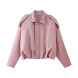 Spring New Velvet Texture Effect Bomber Jacket Jacket